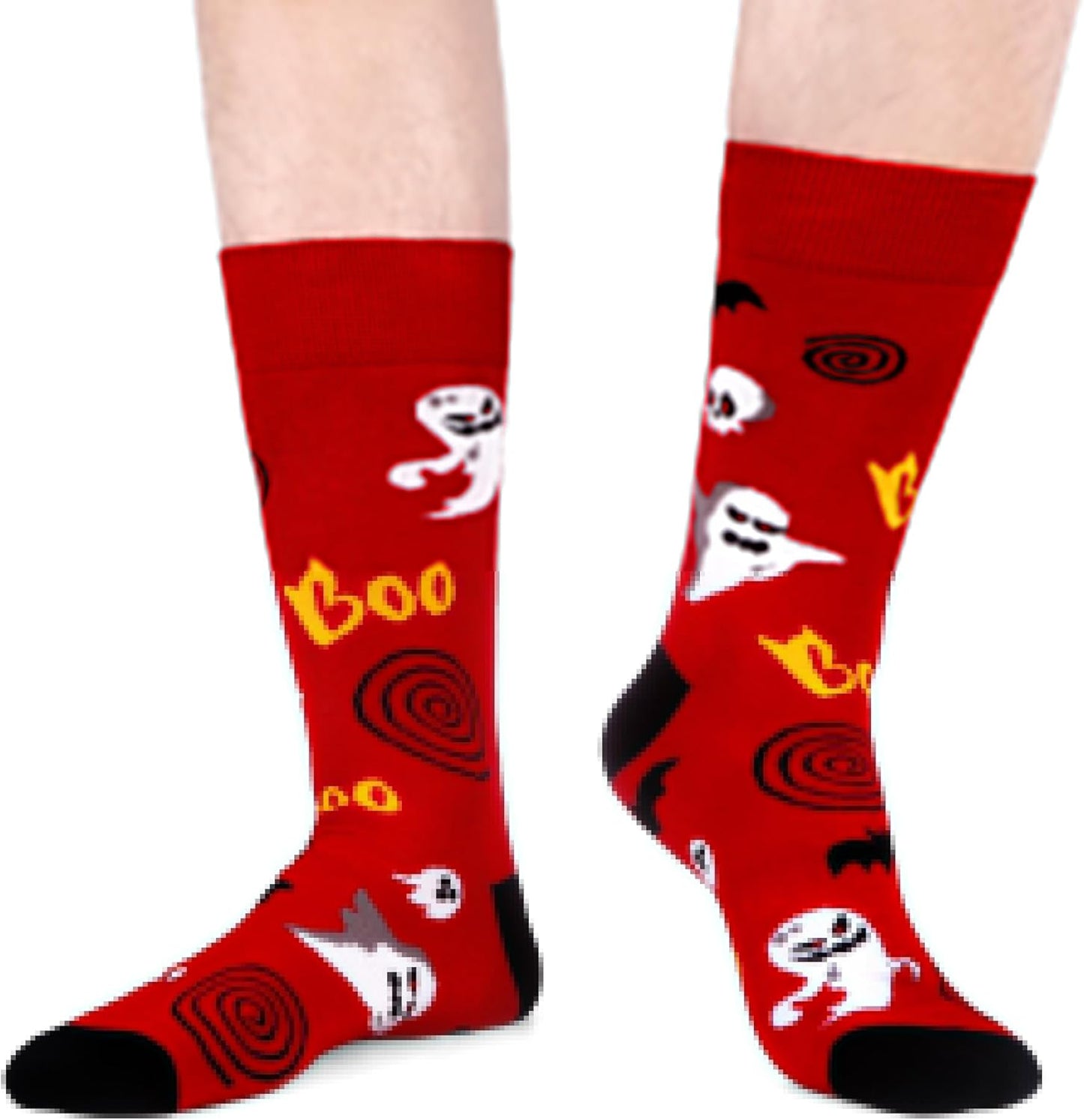 Step Up Your Style with Our Men's Funny Novelty Crazy Pattern Dress Crew Cotton Socks - Perfect Fun Gifts for Dad or Grandpa!