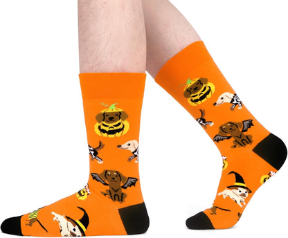 Elevate Your Style with Men's Quirky Novelty Dress Crew Socks - Perfect Fun Gift for Dads and Grandpas!