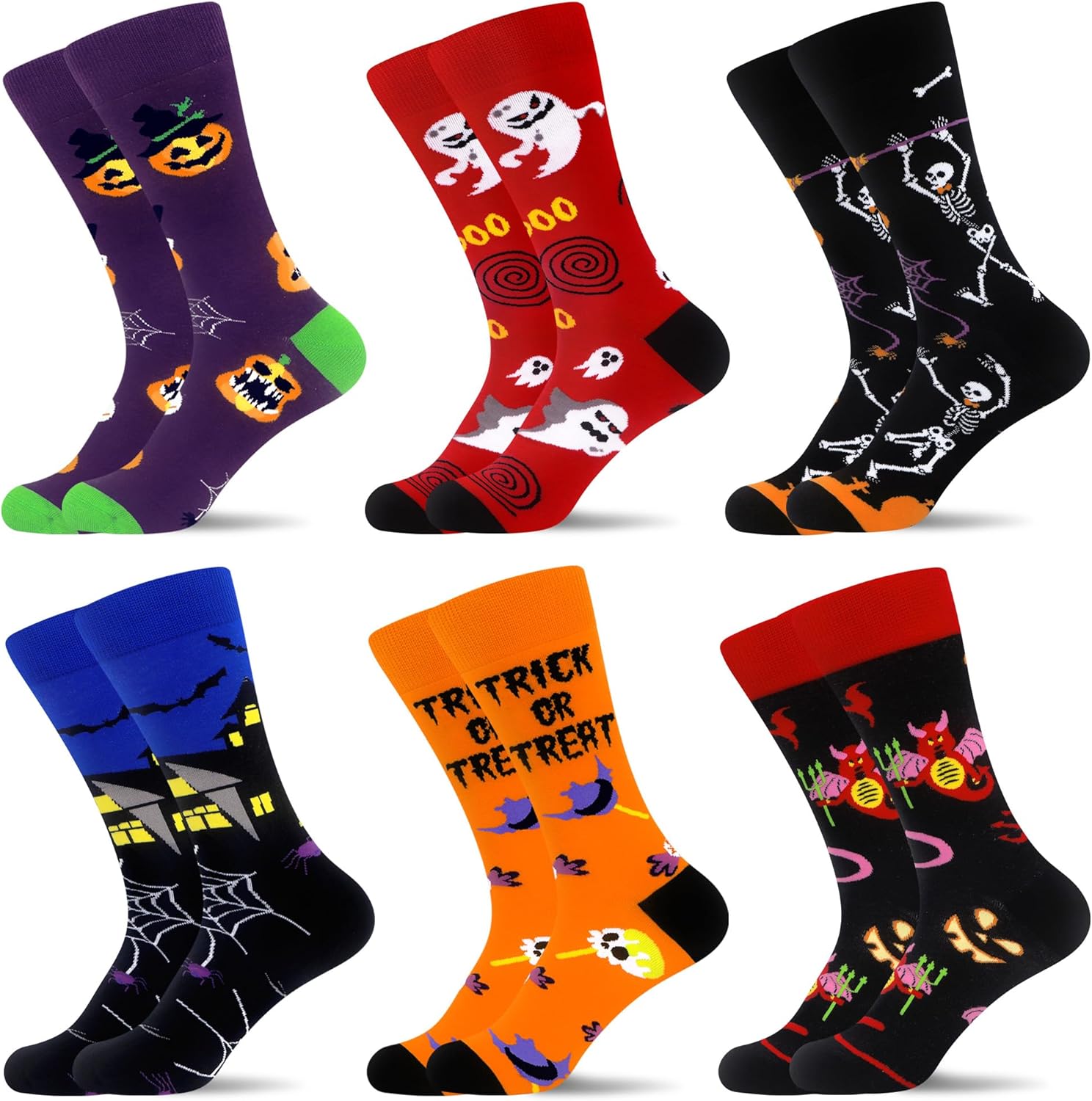 Step Up Your Style with Our Men's Funny Novelty Crazy Pattern Dress Crew Cotton Socks - Perfect Fun Gifts for Dad or Grandpa!